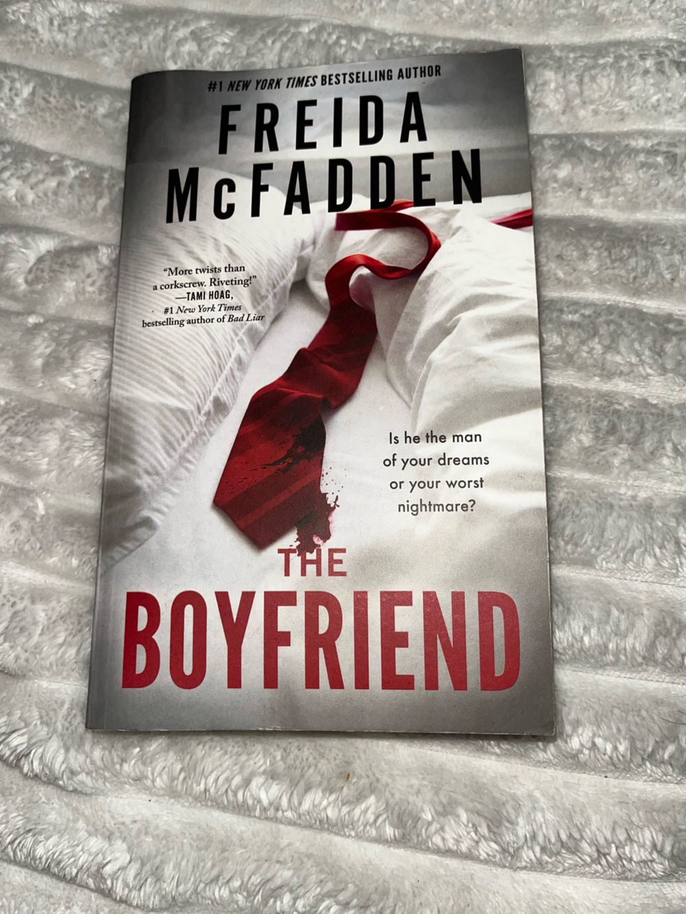 Freida McFadden "The Boyfriend" Paperback Book - Red/White Cover